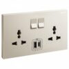 Ổ cắm đôi đa năng có USB sạc Galion 282444-C2